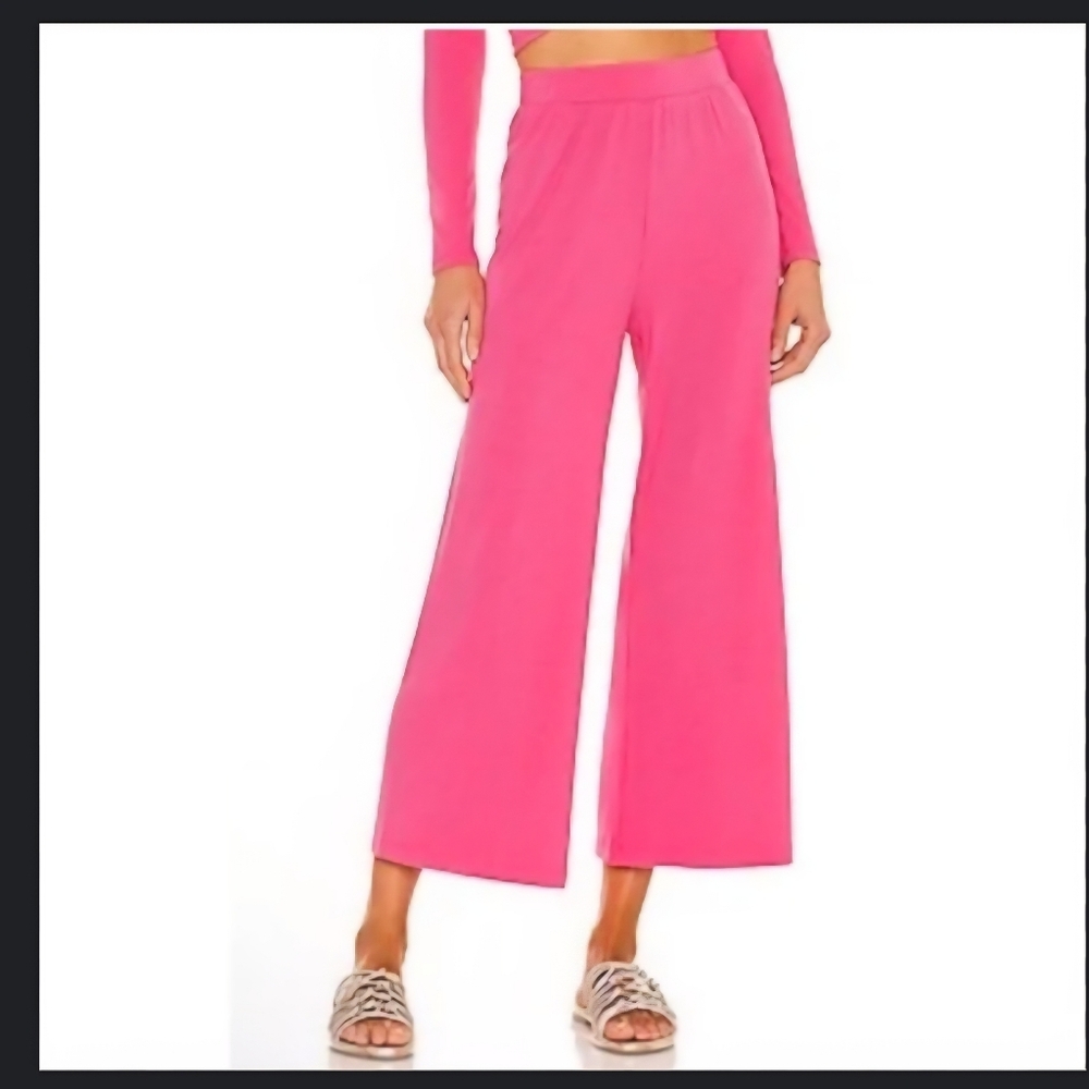 L*Space Charlie Ribbed Pull On Loungewear Pants Sz S pink
